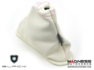 FIAT 500 eBrake Boot - Black Italy - EcoLeather - Ivory w/ Red Stitching FIAT 500 eBrake Boot - Black Italy - EcoLeather - Ivory w/ Red Stitching